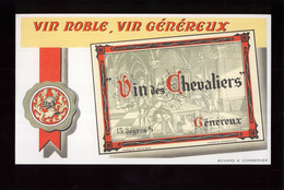 B923 - BUVARD  - VIN NOBLE, VIN GENEREUX -  VIN DES CHEVALIERS GENEREUX - Liqueur & Bière