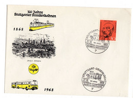 Deutsche Bundespost  100 Jahre Stuttgarter Strassenbahnen 1968 - Sonstige & Ohne Zuordnung