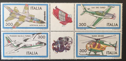 1982 - Italia - AEREI: Aeritalia MRCA, SIAI 260Turbo, Piaggio 166 DL3 Turbo, Nardi Nit 500 - 4 Valori - 1981-90: Neufs