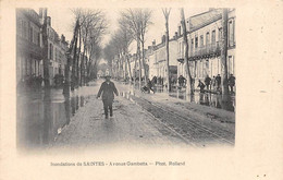 Saintes          17             Inondation  1904.     Avenue Gambetta             (voir Scan) - Saintes
