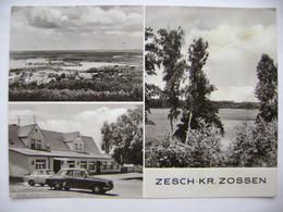 ZESCH Kr. Zossen - Mehrbildkarte - Gasthof, Trabant, Wartburg - Posted 1977 - Zossen