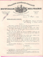 Lettre En-Tête Mutuelle Militaire France Algérie Tunisie Belle Vignette Thème Marine 1909 - Bank & Versicherung