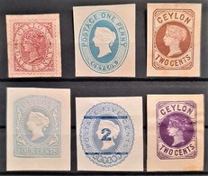 CEYLON 18.. - 6 Unused Stationaries - Victoria - Ceylon (...-1947)