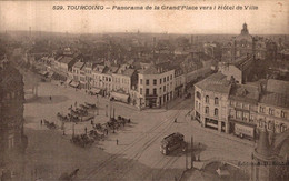 Tourcoing Panorama De La Grande Place Vers L'hotel De Ville     CPA - Tourcoing