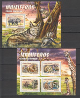 ST1453 2016 S. TOME E PRINCIPE AFRICAN MAMMALS ANIMALS & FAUNA 1KB+1BL MNH - Other