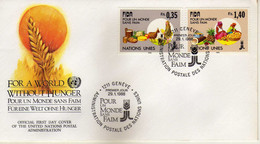 United Nations > Geneva FDC - 1988 A World Without Starvation,goats,fruits, - FDC