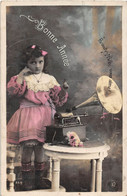 ¤¤  -    Carte Fantaisie   -   Bonne Année     -  Phonographe      -   ¤¤ - Mich