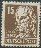 DDR 1952 15 Pfg. Georg Hegel, Postfrisches Kab.-Stück, Gew. Papier - Neufs