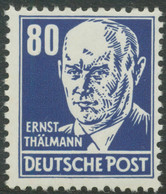 DDR 1952 80 Pfg Thälmann Schwarzblau Postfrisches Kab.-Stück Gestrichenes Papier - Nuovi