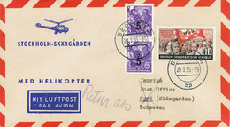 DDR 1955 Zuleitung-Mitläuferpost Dt.Lufthansa Hubschrauber-Erstflug STOCKHOLM - Brieven En Documenten