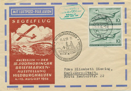 DDR 1956 1.Postsegelflug In Der DDR „MEININGEN – HILDBURGHAUSEN“ - BABY DDR 1509 - Covers & Documents