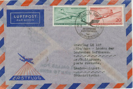 DDR 1957 DDR-Mitläuferpost Zum Erstflug Der Dt. Lufthansa CV-440 "KÖLN - LONDON" - Lettres & Documents