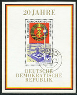 DDR 1969 20 Jahre DDR (I). Gestempelter Kab.-Block Mit 1 M Berlin: EST SCHIPKAU - Andere & Zonder Classificatie
