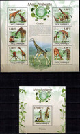 MDA-BK21-593 MINT POSTFRIS ¤ MOCAMBIQUE 2010 KOMPL. SET ¤ GIRAF GIRAFAS - MAMMALS - WILD ANIMALS OF AFRICA - Giraffes