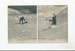 CHAMONIX MONT BLANC 486 SKIEURS (UNE MONTEE PENIBLE. RECOMPENSE) 1927 - Chamonix-Mont-Blanc