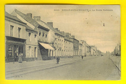 Circulée 1907 ROUTE NATIONALE & MAGASIN BRUAY-SUR-L’ESCAUT Près Valenciennes Anzin Raismes Dep 59 ANIMATION ANIMEE 2739 - Bruay Sur Escaut