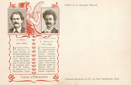 Chefs D'orchestre * J. GUNGI & J. STRAUSS * Musique Musicien Compositeur * CPA Dos 1900 Autriche Musiciens - Music And Musicians