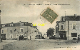 44 Carquefou, Place De L'Eglise, Route De Thouaré, Restaurant A La Croix Verte, Affranchie 1918 - Carquefou