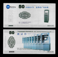 Test Note GRG China, 50 Units, Typ C, Beids. Druck, Format 150 X 70 Mm, RRRRR, UNC - Altri – Asia