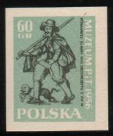 POLAND 1956 OPENING OF POSTAL MUSEUM COLOUR PROOF NHM (NO GUM) Post Man Dog Post Office History Old Costumes - Probe- Und Nachdrucke