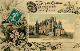 évry Les Châteaux * Souvenir De La Commune * Je Vous Envoie Ces Fleurs * Cpa Toilée Colorisée - Evry