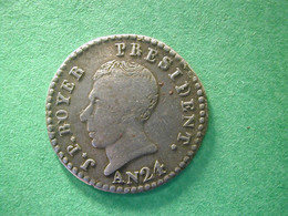 Haiti  25 Cent  L'an 24  Rare  Silver - Haiti