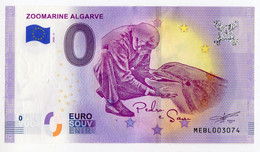 2020-2 BILLET TOURISTIQUE PORTUGAL 0 EURO SOUVENIR N°MEBL003074 ZOOMARINE ALGARVE DAUPHIN - Private Proofs / Unofficial