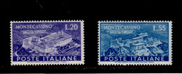 1951-ITALIA REPUBBLICA-MONTECASSINO -2 VALORI NUOVI - 1946-60: Mint/hinged