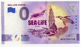 2020-2 BILLET TOURISTIQUE PORTUGAL 0 EURO SOUVENIR N°MEBT000108 SEA LIFE PORTO - Essais Privés / Non-officiels