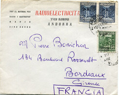 ANDORRE ESPAGNOL LETTRE DEPART ANDORRA 21 FEB 52 POUR LA FRANCE - Cartas