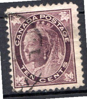 CANADA - (Dominion - Colonie Britannique) - 1897-98 - N° 61 - 10 C. Violet-brun - (Victoria) - Usati
