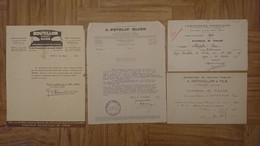 1940 A 1947 COTE D OR - STAPFER PIERRE NE DIJON 1929 - PETOLAT BOUTILLON DETOUILLON TRAIN - LOT 4 CERTIFICATS DE TRAVAIL - Documents Historiques