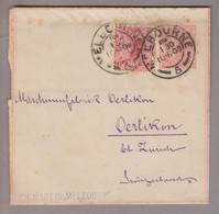 Australien Victoria 1903-06-10 Melbourne 1 P. Streifband + 1P. Zusatz Nach Oerlikon ZH - Lettres & Documents