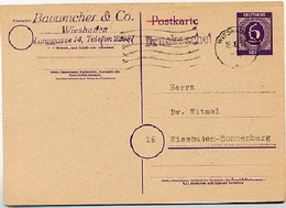 Kontrollrat P951 Postkarte Wiesbaden 18.6.1946  Kat. 20,00 € - Entiers Postaux
