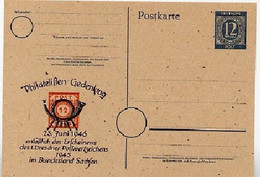 P954 ZC Postkarte Zudruck  PHILATELISTEN GEDENKTAG  Dresden 1946  Kat. 10,00 € - Entiers Postaux