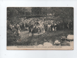 CPA Abîmée - Marseille-en-Beauvaisis - Fête De La Mutualité Sur La Place , 23 Juin 1912 - Marseille-en-Beauvaisis