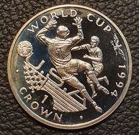 Gibraltar 1 Crown 1994 (Silver) "1994 Football World Cup In United States" - Gibraltar