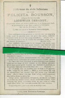 Felicita Bousson Echt Lodewijk Debandt O Hooglede 1841 + Veurne 1895 - Imágenes Religiosas