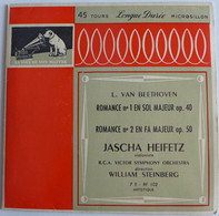 EP 45 // William Steinberg, Jascha Heifetz , Beethoven - Romances N° 1 & 2 / Label La Voix De Son Maître - Classica