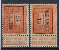 PELLENS Type Cijfer Nr. 108 Voorafgestempeld Nr. 2020 A  + B  MORLANWELZ 12  ; Staat Zie Scan ! - Roulettes 1910-19