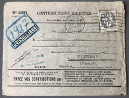 France N°107 Sur Enveloppe Des Contributions Directes 20.6.1927 - (B3844) - 1921-1960: Période Moderne