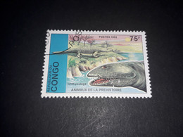 A4MIX20 REPUBLIQUE DU CONGO 1993 ANIMAUX DE LA PREISTOIRE "O" - Usati