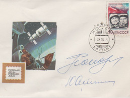 N°1327 N -lettre (cover) Soyuz -signatures Astronautes Russes Artioukhine Et Popovitch - Russia & URSS