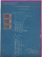 260003 / Bulgaria 1928 - 10+20+20 Leva  (1925) , Revenue Fiscaux , Water Supply Plan For A Property - Village Pancharevo - Otros Planes