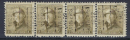 Koning Albert I Met Helm Nr. 166 ** MNH ( Strip Van 4 )  Voorafgestempeld Nr. 2860 A  ANTWERPEN 1922 ANVERS  ! - Roulettes 1920-29