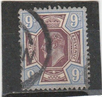 GB 1911: 9 D EVII Somerset House, Used, Dull Reddish Purp./blue, No Fault Sign. H.Richter; S.G.-sp. M41(3)     O - Gebraucht