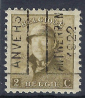 Koning Albert I Met Helm Nr. 166  Voorafgestempeld Nr. 2860 A  ANTWERPEN 1922 ANVERS  ! - Roulettes 1920-29