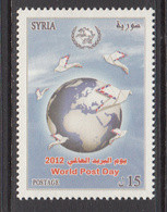 2012 Syria World Post Day Complete Set Of 1 MNH - Siria
