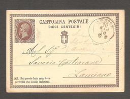 Italia - Cartolina Postale "Vittorio Emanuele II" Usata - 1874 - Entero Postal
