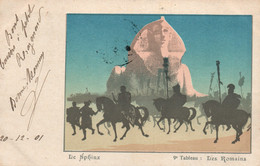 Série Le Sphinx Dans L'Histoire - Illustration Non Signée, 9ème Tableau: Les Romains - Carte Dos Simple De 1901 - Sphynx